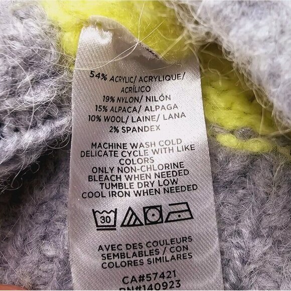 Lou & Grey For Loft Wool Alpaca Blend Soft Wide Stripe Cowl Neck Sweater Size S - Picture 12 of 12